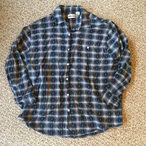 Millenium 2X Long Sleeve Plaid Shirt – Vintage Cottagecore Button Down Flannel